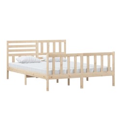 Cadre de lit sans matelas bois massif 