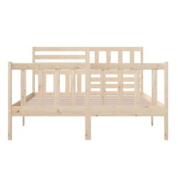 Cadre de lit sans matelas bois massif 