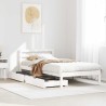 Cadre de lit sans matelas blanc 75x190 cm bois de pin massif 