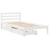 Cadre de lit sans matelas blanc 75x190 cm bois de pin massif 