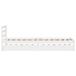 Cadre de lit sans matelas blanc 75x190 cm bois de pin massif 