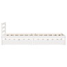 Cadre de lit sans matelas blanc 75x190 cm bois de pin massif 