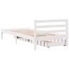 Cadre de lit sans matelas blanc 75x190 cm bois de pin massif 