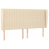 Tête de lit avec oreilles Crème 183x23x118/128 cm Tissu 