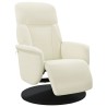 Fauteuil inclinable avec repose-pied crème velours 