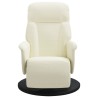Fauteuil inclinable avec repose-pied crème velours 