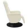 Fauteuil inclinable avec repose-pied crème velours 
