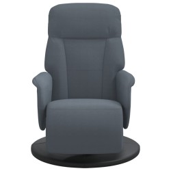 Fauteuil inclinable avec repose-pied gris foncé velours 