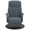 Fauteuil inclinable avec repose-pied gris foncé velours 