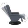 Fauteuil inclinable avec repose-pied gris foncé velours 