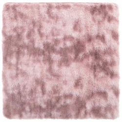 Tapis Shaggy à poils longs NAVARRA rose poudré 200x200 cm 