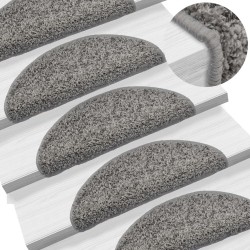 Tapis d'escalier 10 pcs 56x17x3 cm Gris 