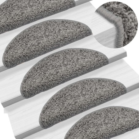 Tapis d'escalier 10 pcs 56x17x3 cm Gris 