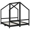 Cadre de lit pour enfant noir 2x(70x140) cm bois de pin massif 