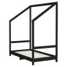 Cadre de lit pour enfant noir 2x(70x140) cm bois de pin massif 