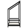Cadre de lit pour enfant noir 2x(70x140) cm bois de pin massif 