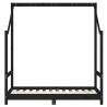 Cadre de lit pour enfant noir 2x(70x140) cm bois de pin massif 