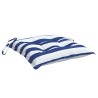 Coussins de chaise lot de 6 rayures bleues blanches 40x40x7 cm 