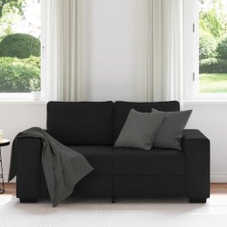 Canapé à 2 places noir 120 cm tissu 