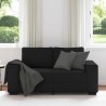 Canapé à 2 places noir 120 cm tissu 
