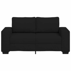 Canapé à 2 places noir 120 cm tissu 