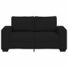 Canapé à 2 places noir 120 cm tissu 