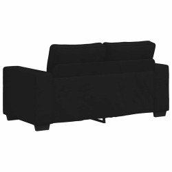 Canapé à 2 places noir 120 cm tissu 