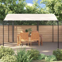Auvent crème 4x3 m 180 g/m² tissu et acier 