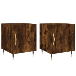 Tables de chevet 2 pcs chêne fumé 40x40x50 cm bois d'ingénierie 