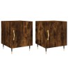 Tables de chevet 2 pcs chêne fumé 40x40x50 cm bois d'ingénierie 