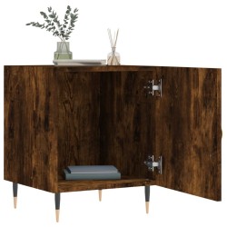 Tables de chevet 2 pcs chêne fumé 40x40x50 cm bois d'ingénierie 