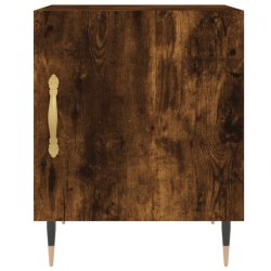 Tables de chevet 2 pcs chêne fumé 40x40x50 cm bois d'ingénierie 