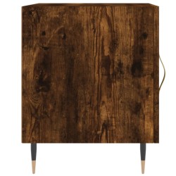 Tables de chevet 2 pcs chêne fumé 40x40x50 cm bois d'ingénierie 