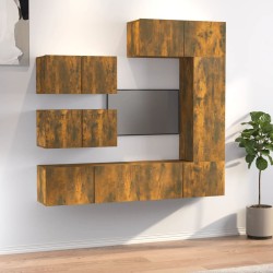 Ensemble de meubles TV 6 pcs Chêne fumé Bois d'ingénierie 
