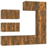 Ensemble de meubles TV 6 pcs Chêne fumé Bois d'ingénierie 