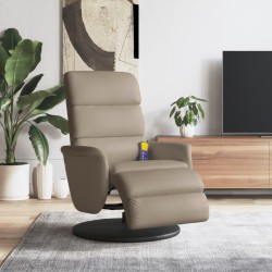 Fauteuil inclinable de massage repose-pieds cappuccino 