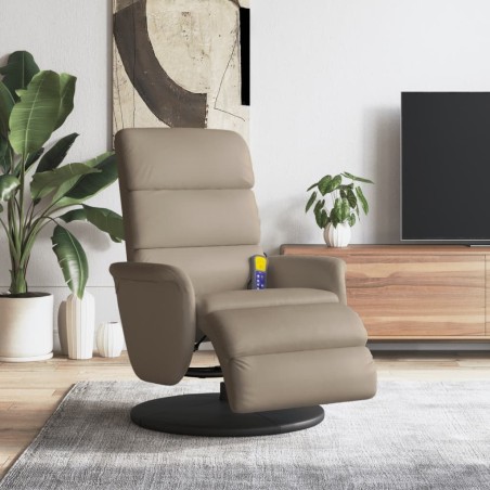 Fauteuil inclinable de massage repose-pieds cappuccino 