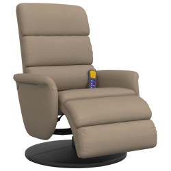 Fauteuil inclinable de massage repose-pieds cappuccino 