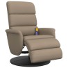 Fauteuil inclinable de massage repose-pieds cappuccino 