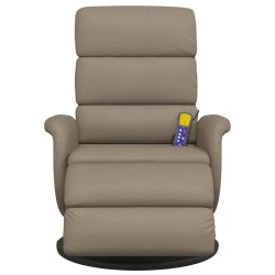 Fauteuil inclinable de massage repose-pieds cappuccino 
