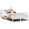 Lit bibliothèque sans matelas blanc 120x200 cm bois pin massif 