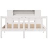 Lit bibliothèque sans matelas blanc 120x200 cm bois pin massif 