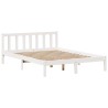 Lit bibliothèque sans matelas blanc 120x200 cm bois pin massif 