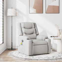 Fauteuil de massage inclinable gris nuage tissu 