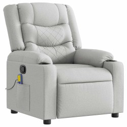 Fauteuil de massage inclinable gris nuage tissu 