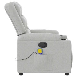 Fauteuil de massage inclinable gris nuage tissu 