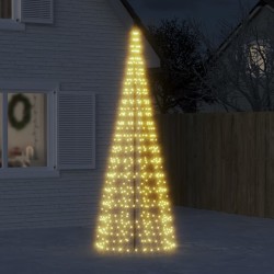 Sapin de Noël à LED sur mât de drapeau 550 LED blanc 300 cm 