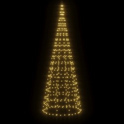 Sapin de Noël à LED sur mât de drapeau 550 LED blanc 300 cm 