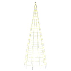 Sapin de Noël à LED sur mât de drapeau 550 LED blanc 300 cm 