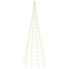 Sapin de Noël à LED sur mât de drapeau 550 LED blanc 300 cm 